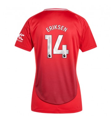 Manchester United Christian Eriksen #14 Primera Equipación Mujer 2024-25 Manga Corta